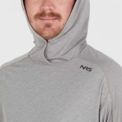 NRS Silkweight Hoodie - Men's -Scarpa Sales 10139 05 Sharkskin Model Hood 100621 2000x2000 rsz 04180.1647976485