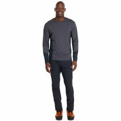 Rab Syncrino Base Long Sleeve Tee - Men's -Scarpa Sales Rab Syncrino Base LS Tee Graphene QBL 32 GRH DETAIL6 rsz 34287.1660243684